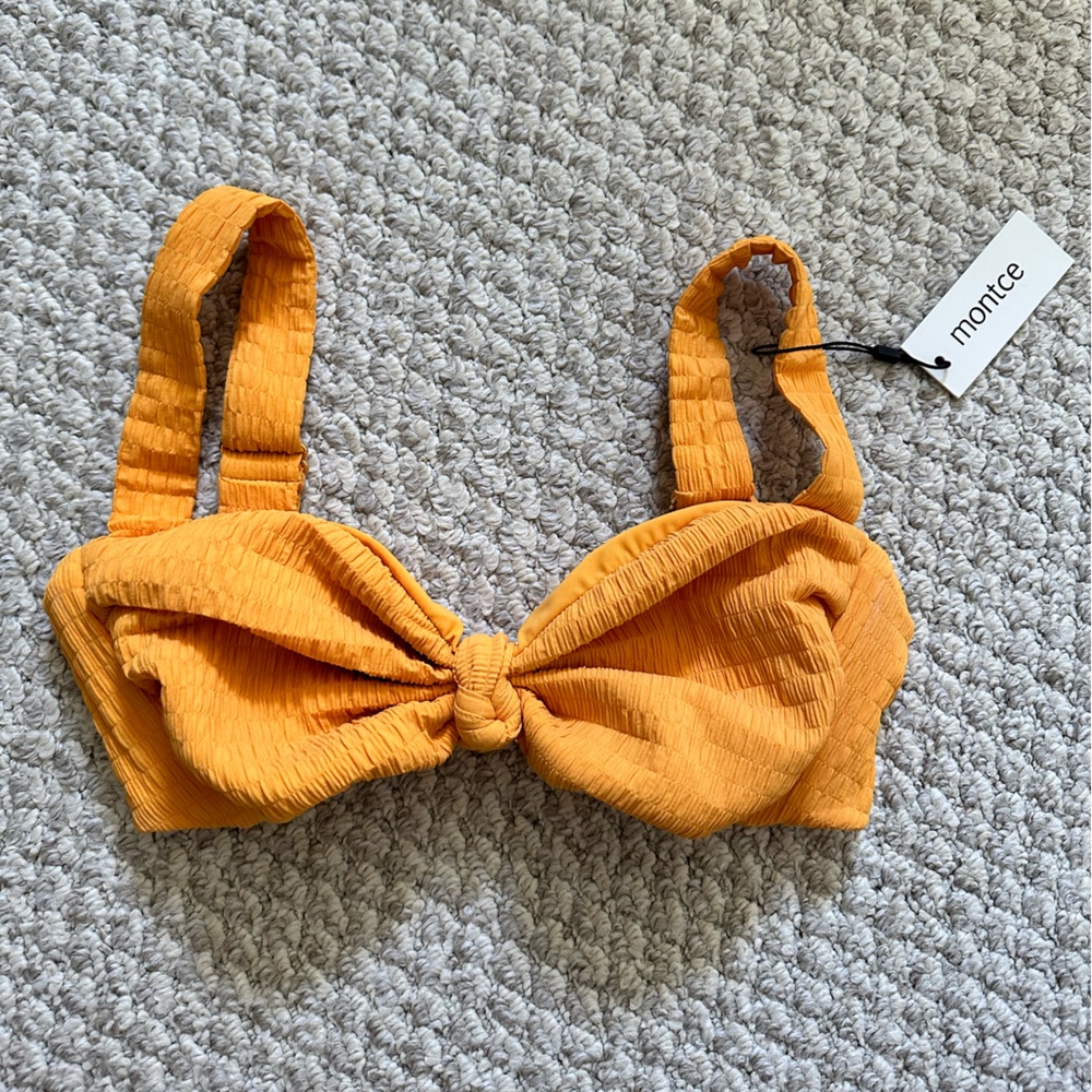 Montce Swim Mari Scrunch Hayden Bikini Top NWT Size M